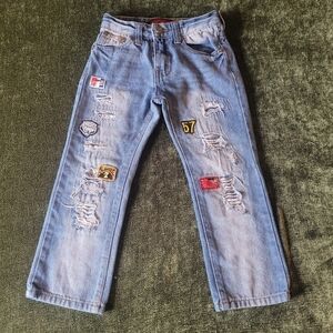 LR SCOOP Distressed Patched Jeans Boys Size 4